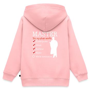 Maîtrise Domination Mondiale de la Maternelle - Sweat Premium à capuche zippé enfant bio - rose - Dos - AI Model Kid Female (0cm)