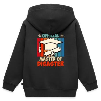 Offizieller Master vom Disaster Master Abschluss - Kinder Premium Organic Zip Hoodie - Schwarz - Hinten - AI Model Kid Male (0cm)