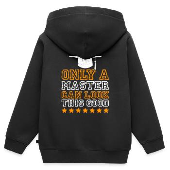 So kann nur ein Master aussehen Master Abschluss - Kinder Premium Organic Zip Hoodie - Schwarz - Hinten - AI Model Kid Male (0cm)