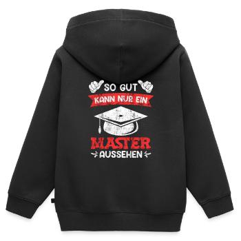 So gut sieht ein Master aus Master Abschluss - Kinder Premium Organic Zip Hoodie - Schwarz - Hinten - AI Model Kid Male (0cm)
