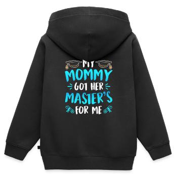 Ma mère a une maîtrise - Sweat Premium à capuche zippé enfant bio - noir - Dos - AI Model Kid Male (0cm)