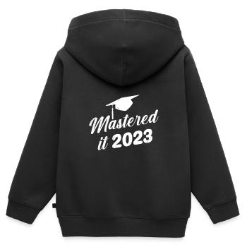 Mastered Master 2023 Master Degree - Kids Premium Organic Zip-up Hoodie - black - Back - AI Model Kid Male (0cm)