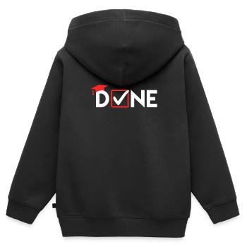 Mémoire de Master DONE Master - Sweat Premium à capuche zippé enfant bio - noir - Dos - AI Model Kid Male (0cm)