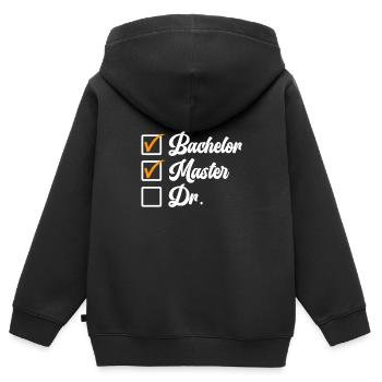 Bachelor's degree Master's degree Doctorate - Kids Premium Organic Zip-up Hoodie - black - Back - AI Model Kid Male (0cm)