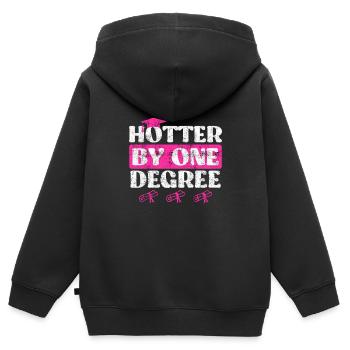 A hot Bachelor's degree Master's degree - Kids Premium Organic Zip-up Hoodie - black - Back - AI Model Kid Male (0cm)
