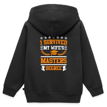 J’ai survécu à la maîtrise de Mme - Sweat Premium à capuche zippé enfant bio - noir - Dos - AI Model Kid Male (0cm)