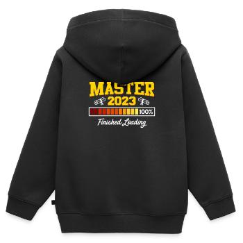 Masterabschluss 2023 Master Abschluss - Kinder Premium Organic Zip Hoodie - Schwarz - Hinten - AI Model Kid Male (0cm)