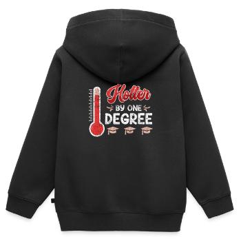 A hot Bachelor's degree Master's degree - Kids Premium Organic Zip-up Hoodie - black - Back - AI Model Kid Male (0cm)