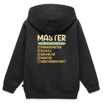 Kindergarten School Bachelor Master Degree - Kids Premium Organic Zip-up Hoodie - black - Back - AI Model Kid Male (0cm)