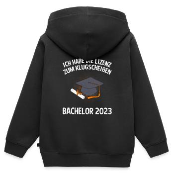 Licence pour baccalauréat. - Sweat Premium à capuche zippé enfant bio - noir - Dos - AI Model Kid Male (0cm)