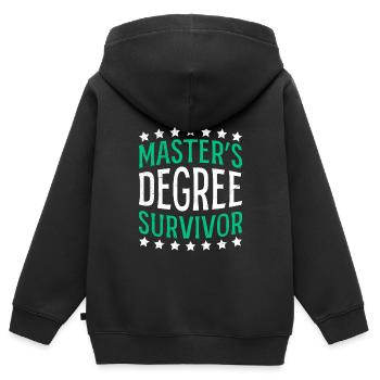 Survivant de maîtrise Master - Sweat Premium à capuche zippé enfant bio - noir - Dos - AI Model Kid Male (0cm)