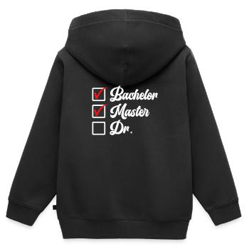 Bachelor's degree Master's degree Doctorate - Kids Premium Organic Zip-up Hoodie - black - Back - AI Model Kid Male (0cm)