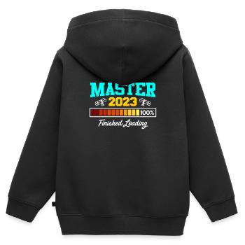 Master's degree 2023 Master's degree - Kids Premium Organic Zip-up Hoodie - black - Back - AI Model Kid Male (0cm)