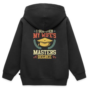 Survécu Ma femme a une maîtrise - Sweat Premium à capuche zippé enfant bio - noir - Dos - AI Model Kid Male (0cm)