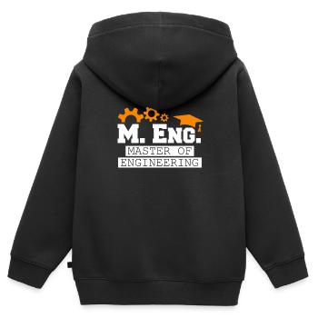 Ich bin Master of Engineering Master Abschluss - Kinder Premium Organic Zip Hoodie - Schwarz - Hinten - AI Model Kid Male (0cm)