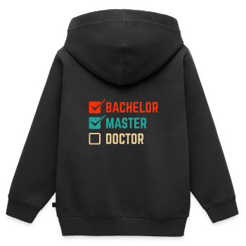 Bachelor Master Doktor Master Abschluss - Kinder Premium Organic Zip Hoodie - Schwarz - Hinten - AI Model Kid Male (0cm)