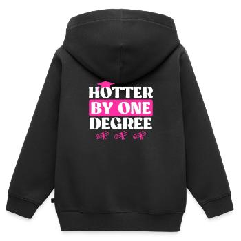 A hot Bachelor's degree Master's degree - Kids Premium Organic Zip-up Hoodie - black - Back - AI Model Kid Male (0cm)