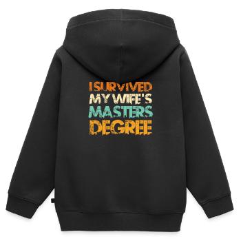 J’ai survécu à la maîtrise - Sweat Premium à capuche zippé enfant bio - noir - Dos - AI Model Kid Male (0cm)