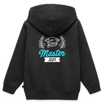Master 2023 Master's Degree Programme Master's Degree - Kids Premium Organic Zip-up Hoodie - black - Back - AI Model Kid Male (0cm)