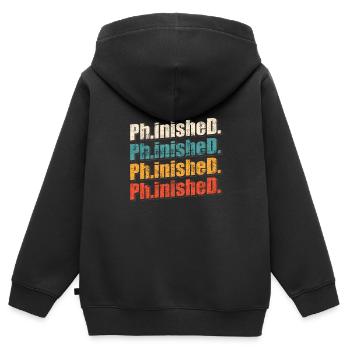 Phinished Finished Doctor Promotion Doctorat - Sweat Premium à capuche zippé enfant bio - noir - Dos - AI Model Kid Male (0cm)