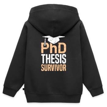 Thèse de doctorat J’ai un doctorat. - Sweat Premium à capuche zippé enfant bio - noir - Dos - AI Model Kid Male (0cm)