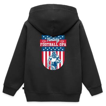 Fantasy Football Opa Großvater Fantasy Football - Kinder Premium Organic Zip Hoodie - Schwarz - Hinten - AI Model Kid Male (0cm)