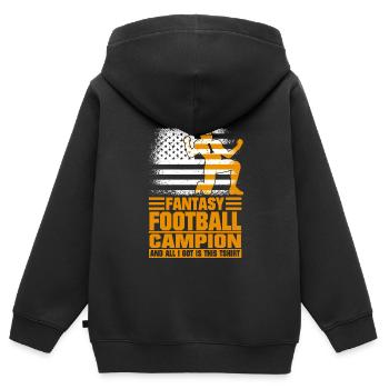 Fantasy Football Champ Champion Fantasy Football - Kinder Premium Organic Zip Hoodie - Schwarz - Hinten - AI Model Kid Male (0cm)