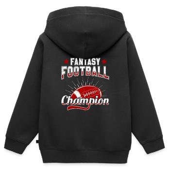 Fantasy Football Champ Champion - Kids Premium Organic Zip-up Hoodie - black - Back - AI Model Kid Male (0cm)