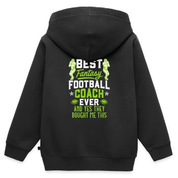 Bester Fantasy Football Coach - Kinder Premium Organic Zip Hoodie - Schwarz - Hinten - AI Model Kid Male (0cm)