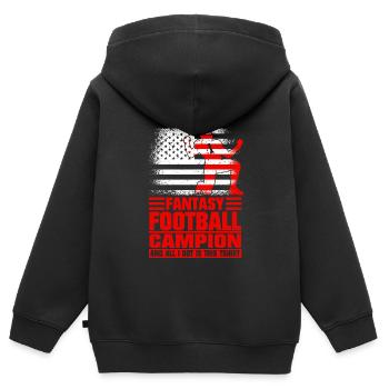 Fantasy Football Champ Champion Fantasy Football - Kinder Premium Organic Zip Hoodie - Schwarz - Hinten - AI Model Kid Male (0cm)