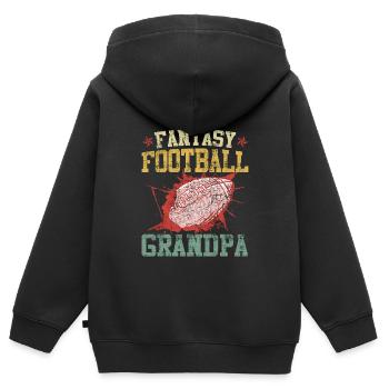 Fantasy Football Opa Großvater Fantasy Football - Kinder Premium Organic Zip Hoodie - Schwarz - Hinten - AI Model Kid Male (0cm)