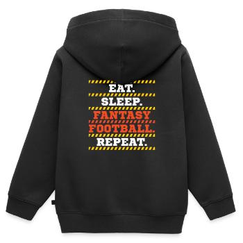 Fantasy Football - Kinder Premium Organic Zip Hoodie - Schwarz - Hinten - AI Model Kid Male (0cm)