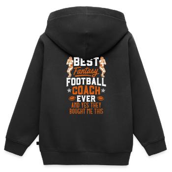 Bester Fantasy Football Coach - Kinder Premium Organic Zip Hoodie - Schwarz - Hinten - AI Model Kid Male (0cm)