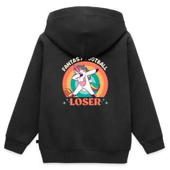 Fantasy Football Loser Einhorn Fantasy Football - Kinder Premium Organic Zip Hoodie - Schwarz - Hinten - AI Model Kid Male (0cm)
