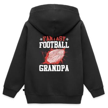 Fantasy Football Opa Großvater Fantasy Football - Kinder Premium Organic Zip Hoodie - Schwarz - Hinten - AI Model Kid Male (0cm)
