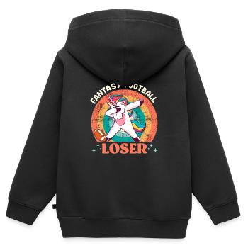 Fantasy Football Loser Einhorn Fantasy Football - Kinder Premium Organic Zip Hoodie - Schwarz - Hinten - AI Model Kid Male (0cm)