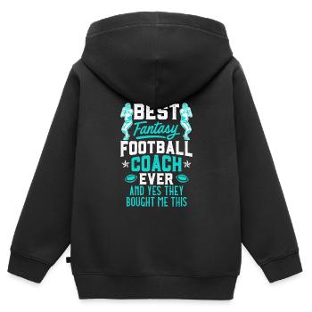 Bester Fantasy Football Coach - Kinder Premium Organic Zip Hoodie - Schwarz - Hinten - AI Model Kid Male (0cm)