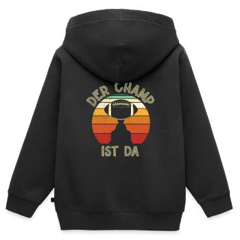 Der Fantasy Football Champ ist da - Kinder Premium Organic Zip Hoodie - Schwarz - Hinten - AI Model Kid Male (0cm)
