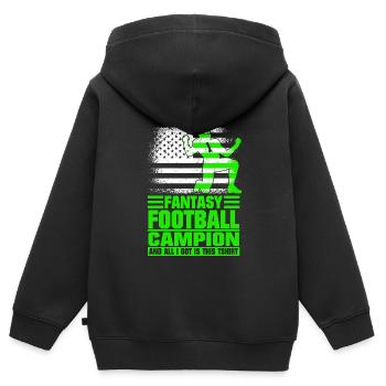 Fantasy Football Champ Champion Fantasy Football - Kinder Premium Organic Zip Hoodie - Schwarz - Hinten - AI Model Kid Male (0cm)