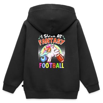 Ich sucer à Fantasy Football Loser - Sweat Premium à capuche zippé enfant bio - noir - Dos - AI Model Kid Male (0cm)