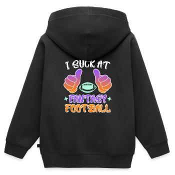 Ich sucer à Fantasy Football Loser - Sweat Premium à capuche zippé enfant bio - noir - Dos - AI Model Kid Male (0cm)