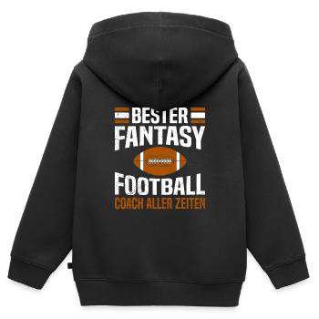 Bester Fantasy Football Coach aller Zeiten - Kinder Premium Organic Zip Hoodie - Schwarz - Hinten - AI Model Kid Male (0cm)