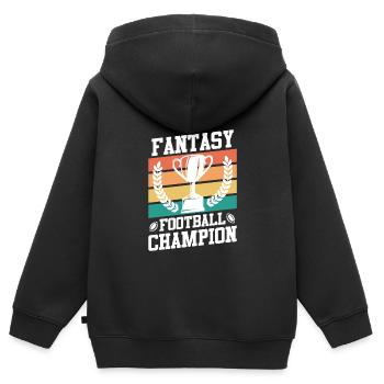 Fantasy Football Champion Fantasy Football Champ - Kinder Premium Organic Zip Hoodie - Schwarz - Hinten - AI Model Kid Male (0cm)