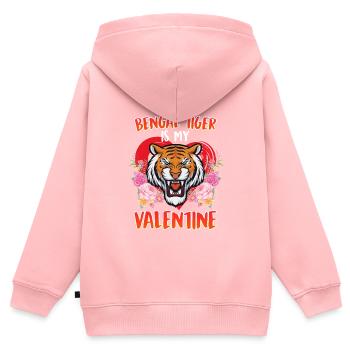 Schatz Ich liebe Bengalische Tiger Valentinstag - Kinder Premium Organic Zip Hoodie - Rosa - Hinten - AI Model Kid Female (0cm)