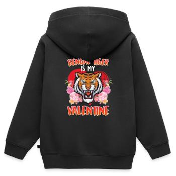 Schatz Ich liebe Bengalische Tiger Valentinstag - Kinder Premium Organic Zip Hoodie - Schwarz - Hinten - AI Model Kid Male (0cm)