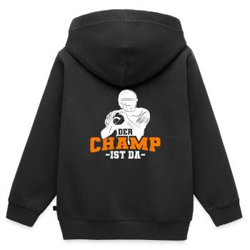 Der Fantasy Football Champ ist da - Kinder Premium Organic Zip Hoodie - Schwarz - Hinten - AI Model Kid Male (0cm)