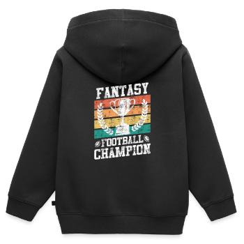 Fantasy Football Champion Fantasy Football Champ - Kinder Premium Organic Zip Hoodie - Schwarz - Hinten - AI Model Kid Male (0cm)