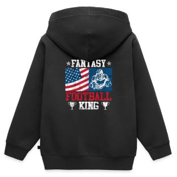 Fantasy Football König Fantasy Football Champ - Kinder Premium Organic Zip Hoodie - Schwarz - Hinten - AI Model Kid Male (0cm)