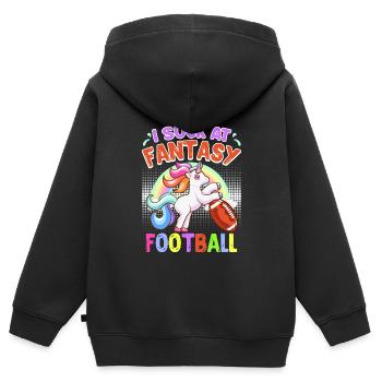Ich sucer à Fantasy Football Loser - Sweat Premium à capuche zippé enfant bio - noir - Dos - AI Model Kid Male (0cm)