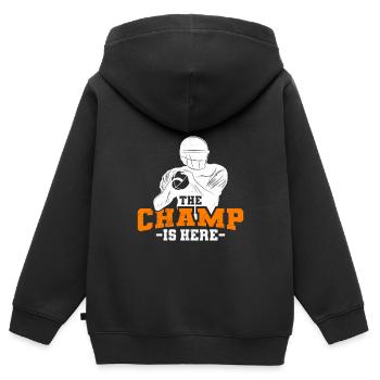 Der Fantasy Football Champ ist da - Kinder Premium Organic Zip Hoodie - Schwarz - Hinten - AI Model Kid Male (0cm)